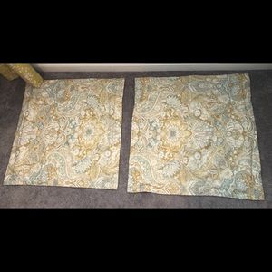 Two Pottery barn paisley euro pillow cases